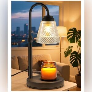 Elegant Black Candle Warmer Lamp with Timer Dimmer 🆕 in box.